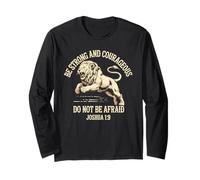 Be Strong And Courageous Lion Bibbia Verse Do Not Be Afraid Maglia a Manica
