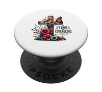 Be Strong Cristiano Croce Fiori Versi Bibbia PopSockets PopGrip Adesivo
