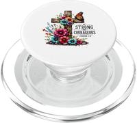 Be Strong Cristiano Croce Fiori Versi Bibbia PopSockets PopGrip per MagSafe