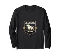 Be Strong Like A Bull Sollevamento pesi Motivational Gym Power Maglia a Manica