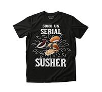 BE TECH - T-Shirt Uomo Sono Un Serial Dinker - Frasi Ironiche Ottima da Regalare - Idea Regalo! (Nero, L)