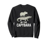 Be The Capybara Calma Divertente Capy Equitazione Gator Chill Vibes Felpa