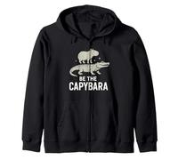 Be The Capybara Calma Divertente Capy Equitazione Gator Chill Vibes Felpa con Cappuccio