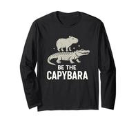 Be The Capybara Calma Divertente Capy Equitazione Gator Chill Vibes Maglia a Manica