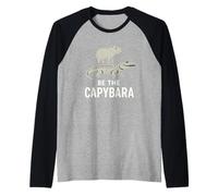 Be The Capybara Calma Divertente Capy Equitazione Gator Chill Vibes Maglia con Maniche Raglan