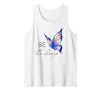 Be The Change Butterfly Tee Growth Mindset Maglietta per Ragazze Canotta