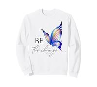Be The Change Butterfly Tee Growth Mindset Maglietta per Ragazze Felpa