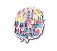 Be The Light - Adesivi Postive Inspirational Messaggio Adesivi Boho Style Fiori Colorati Arcobaleno - Confezione da 2 adesivi in vinile laminato di alta qualità, 15 pollici sul lato più largo, Made in USA - FHJ168