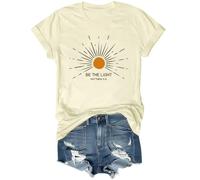 Be The Light Camicie da donna con versi biblici magliette Gesù magliette cristiane top, Colore: giallo crema., XL