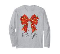 Be The Light Christian Christmas Bible Verse Bow Mathew 5:14 Maglia a Manica