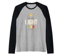 Be The Light, Matthew 5:14 Retro Star Christian Maglia con Maniche Raglan