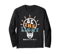 Be The Light Shirt Inspirational Religious Graphic Tees Maglia a Manica