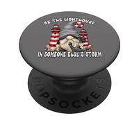 Be The Lighthouse Saying For Christian Mom And Gnome Lover PopSockets PopGrip Adesivo