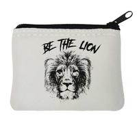 Be The Lion - Portamonete in neoprene, 10 x 11 cm, colore: Bianco