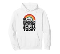 Be The Reason Someone Smiles Gentilezza Arcobaleno Positivo Retro Felpa con Cappuccio