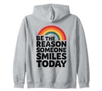 Be The Reason Someone Smiles Gentilezza Arcobaleno Positivo Retro Felpa con Cappuccio
