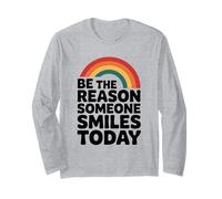 Be The Reason Someone Smiles Gentilezza Arcobaleno Positivo Retro Maglia a Manica