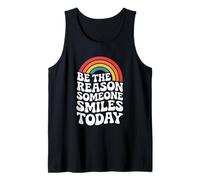 Be The Reason Someone Smiles Gentilezza Groovy Rainbow Retro Canotta