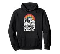 Be The Reason Someone Smiles Gentilezza Groovy Rainbow Retro Felpa con Cappuccio