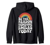 Be The Reason Someone Smiles Gentilezza Groovy Rainbow Retro Felpa con Cappuccio