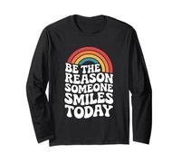 Be The Reason Someone Smiles Gentilezza Groovy Rainbow Retro Maglia a Manica