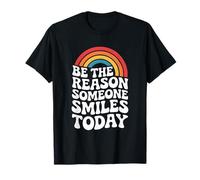 Be The Reason Someone Smiles Gentilezza Groovy Rainbow Retro Maglietta