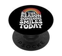 Be The Reason Someone Smiles Gentilezza Groovy Rainbow Retro PopSockets PopGrip Adesivo