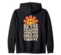 Be The Reason Someone Smiles Gentilezza Groovy Sun Retro Felpa con Cappuccio