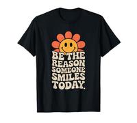 Be The Reason Someone Smiles Gentilezza Groovy Sun Retro Maglietta