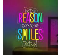 Be The Reason Someone Smiles Today Insegna neon, 40 x 25 cm, luci al neon a LED alimentate tramite USB, decorazione da parete, applique per camera da letto, soggiorno