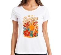 Be the Sunshine Surf Sunset Summer Vibes - Maglietta da donna, bianco, L