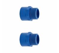 BE-TOOL 2 adattatori per tubi in PVC, raccordi per tubi in PVC, anticorrosione, anti-pressione, per progetti esterni, condutture di approvvigionamento di acqua fredda (blu + 4,68 cm x 6,1 cm)