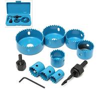 BE-TOOL 8 punte rotonde per sega a tazza in legno durevole per cartongesso, legno, MDF, alluminio e scrivania per computer (blu)