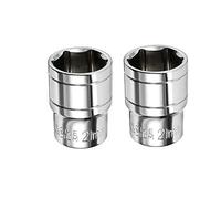 BE-TOOL - Bussola esagonale da 15 mm, attacco metrico a 6 punti a 6 punti per tubo flessibile e riparazione automatica (confezione da 2)