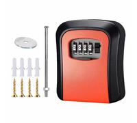 BE-TOOL Cassetta di sicurezza per chiavi da parete, misura M, arancione, con combinazione a 4 cifre, resistente alle intemperie, per casa, garage, scuola, anziani genitori