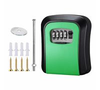 BE-TOOL Cassetta di sicurezza per chiavi da parete, misura M, verde, con combinazione a 4 cifre, resistente alle intemperie, per casa, garage, scuola, anziani genitori