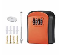 BE-TOOL Cassetta di sicurezza per chiavi, montaggio a parete, misura S, arancione, con combinazione a 4 cifre, resistente alle intemperie, per casa, garage, scuola, genitori anziani
