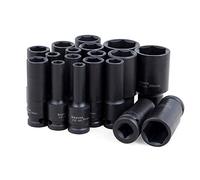 BE-TOOL - Chiave a bussola per avvitatore a impulsi, universale, a 6 punte, 1/2", 21mm, per avvitatore a percussione elettrico o pneumatico (confezione da 1), nero