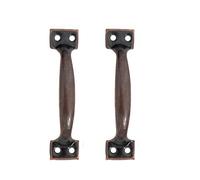 BE-TOOL Confezione da 2 maniglie per focolaio in bronzo rosso, 13,8 cm, per porte esterne in ferro, per cancelli, fienili, capannoni