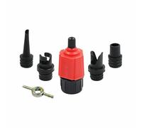 BE-TOOL Convertitore per pompa ad aria con 4 ugelli standard per valvola dell'aria | per paddleboard, canoe, gommoni, barche d'assalto, galleggianti gonfiabili, canottaggio, materassi ad aria, gommoni