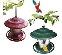 BE-TOOL - Mangiatoia per uccelli selvatici da appendere, 1 lanterna da giardino, facile da riempire, impermeabile, per giardino e parco (verde)