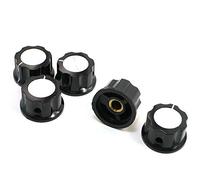 BE-TOOL - Manopole di controllo potenziometro in plastica nera e ottone, 6 mm, per manopole con tappo in alluminio da 6 mm (MF-A01: 20 mm x 12 mm)