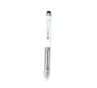 BE-TOOL Penna a sfera 3 in 1 a LED, penna stilo/luce LED, ricarica e batterie, per scrittura notturna, colore bianco, confezione da 1