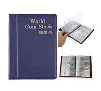 BE-TOOL Raccoglitori di monete, buste per 120 monete (blu)