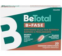 Be-Total B-Fase Integratore Alimentare con Biotina, Vitamina B, Rodiola Rosea e Teobroma Cacao per un sostegno Rapido e Prolungato alla tua Energia, 20 compresse doppio strato