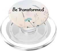 Be Transformed Christian Blue Floral Bible Verse Romans 12:2 PopSockets PopGrip per MagSafe
