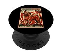 Be Vigilant, Little Pug! Cane in stile sovietico retrò PopSockets PopGrip Adesivo