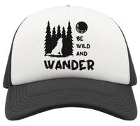 Be Wild and Wander Wolf Howling at The Moon Graphic Unisex Traspirante Half Mesh Cap Cappello Baseball Cap Sport Active Nero, Nero , Taglia unica