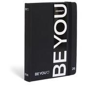BE YOU - Agenda Università 2025/2026, 12 Mesi, Settembre 2025 - Agosto 2026, Copertina Flessibile di Colore Nero con Chiusura ad Elastico, Formato 12,5 x 16,5 cm, Per Studenti Universitari