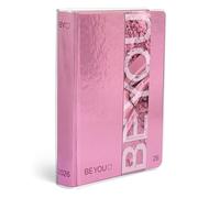 BE YOU - Cosmetic Pink Easy, Diario Scuola 2025-2026, Agenda 12 Mesi Datata, Formato Easy 12,5cm x 16,5cm, Diario con Sticker e Segnalibro, Sovracopertina Trasparente, Colore Rosa